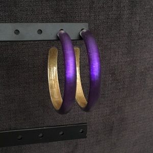 Alexis Bittar Purple Lucite Large Hoops
